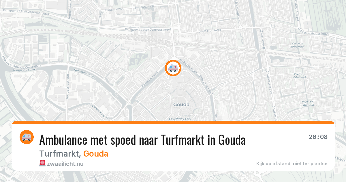 Ambulance met spoed naar Turfmarkt in Gouda — 9 jul 2026