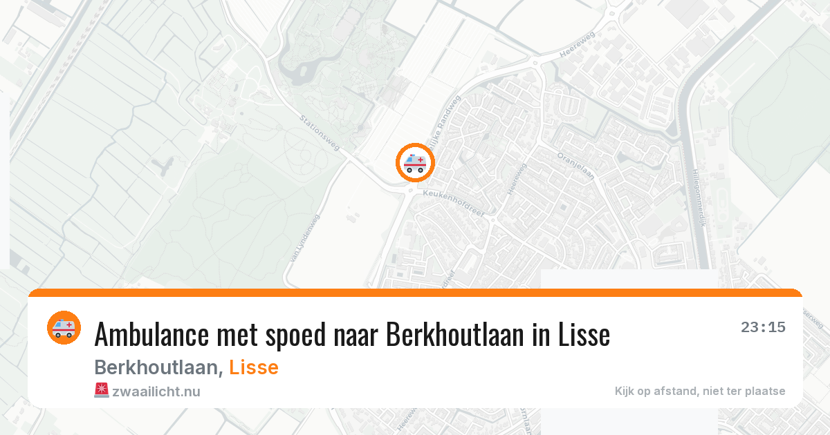 Ambulance met spoed naar Berkhoutlaan in Lisse — 9 jul 2026