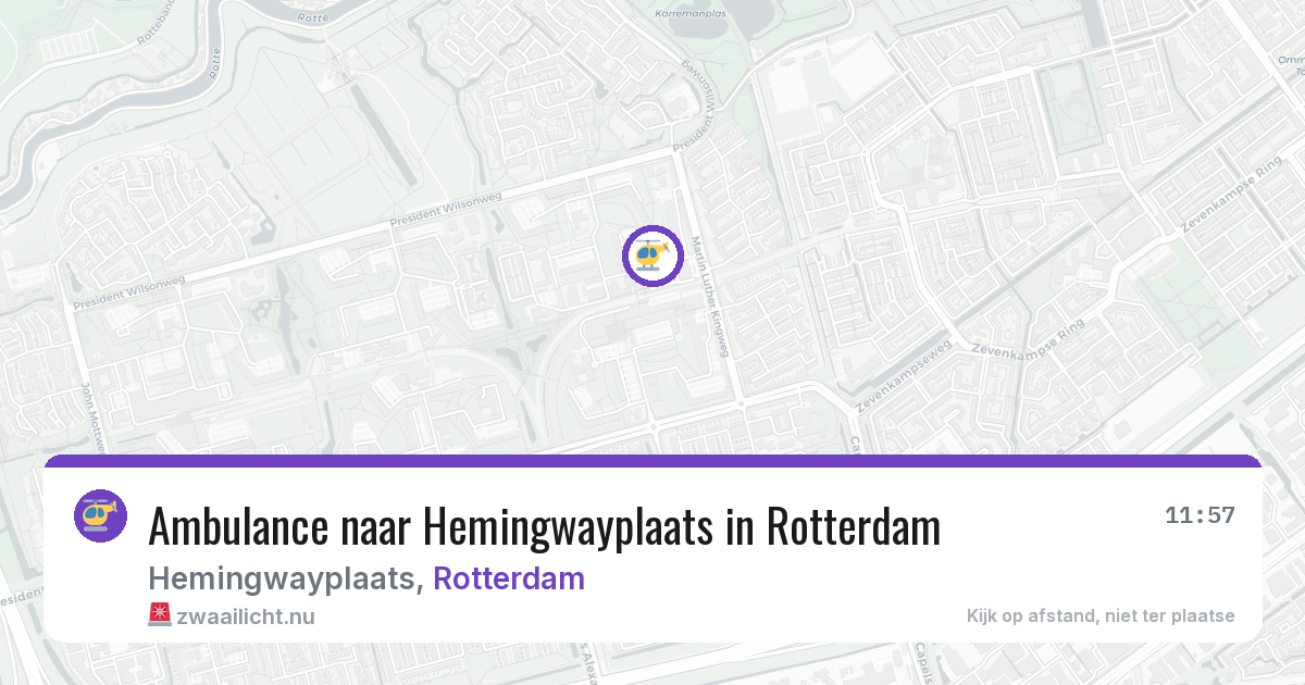 Ambulance naar Hemingwayplaats in Rotterdam — 16 jul 2026