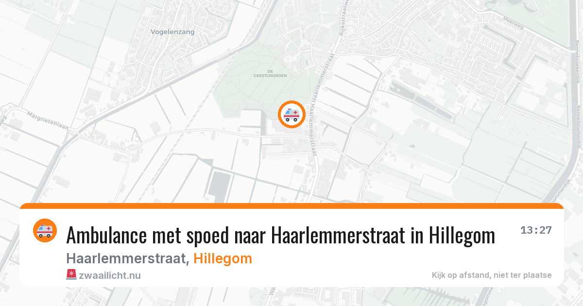 Ambulance met spoed naar Haarlemmerstraat in Hillegom — 12 jul 2026