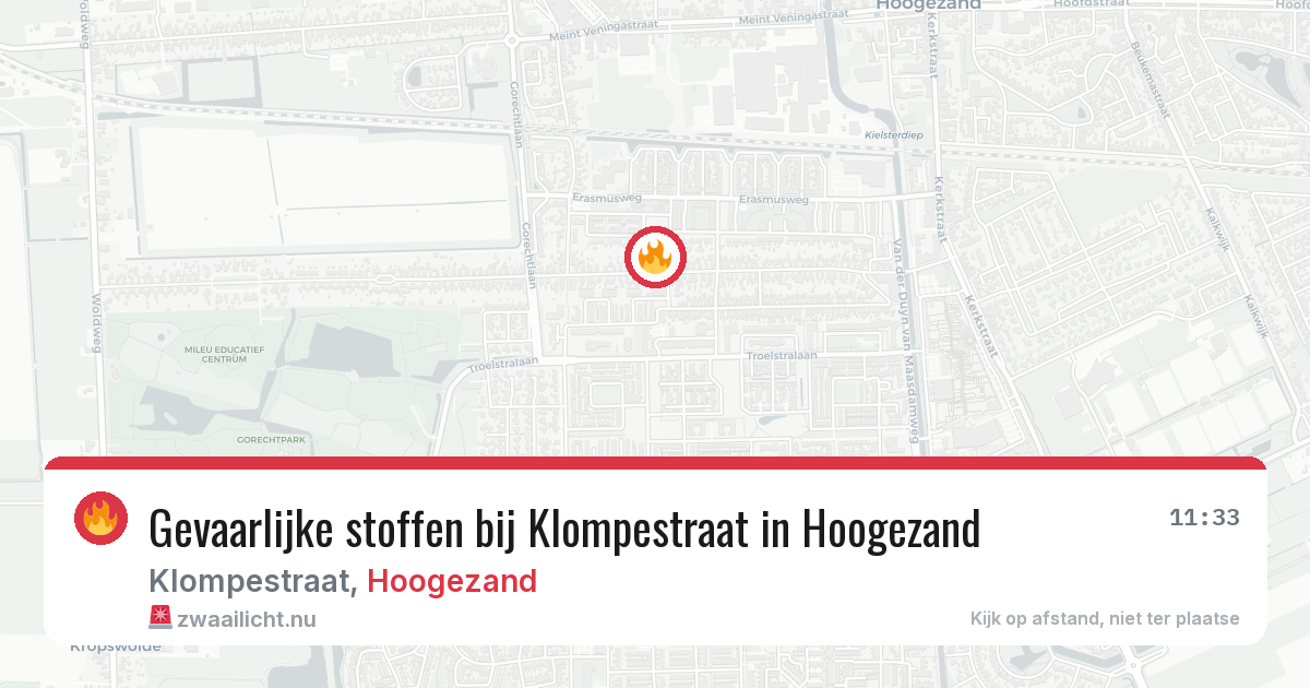 Gevaarlijke stoffen bij Klompestraat in Hoogezand — 1 apr 2026