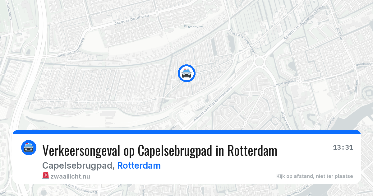 Verkeersongeval op Capelsebrugpad in Rotterdam — 24 jul 2026