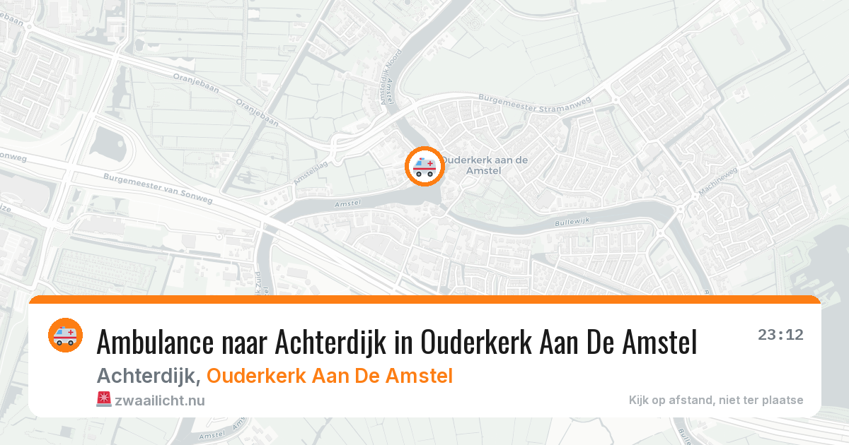 Ambulance naar Achterdijk in Ouderkerk Aan De Amstel — 21 mrt 2026