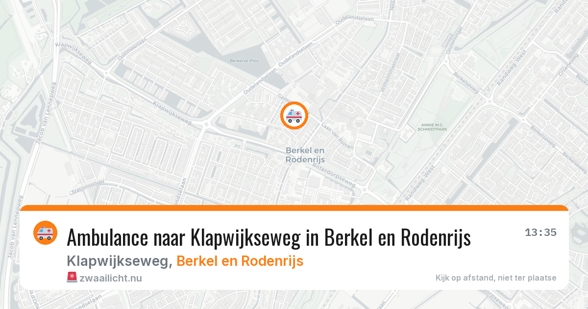 Ambulance naar Klapwijkseweg in Berkel en Rodenrijs — 15 jul 2026