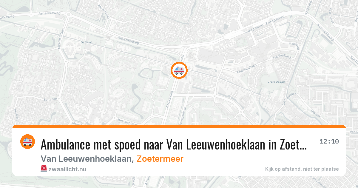 Ambulance met spoed naar Van Leeuwenhoeklaan in Zoetermeer — 19 mei 2026