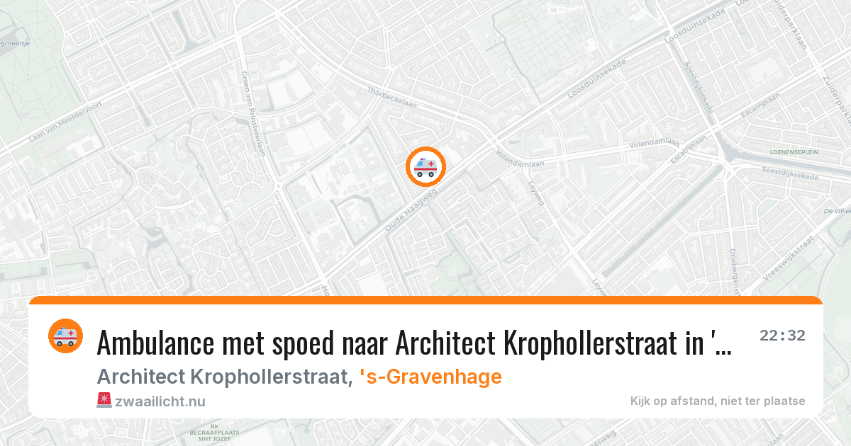 Ambulance met spoed naar Architect Krophollerstraat in 's-Gravenhage — 15 mrt 2026