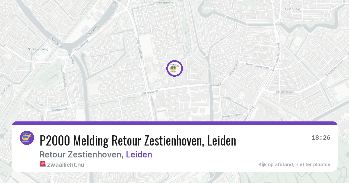 P2000 Melding Retour Zestienhoven, Leiden — 14 jul 2026