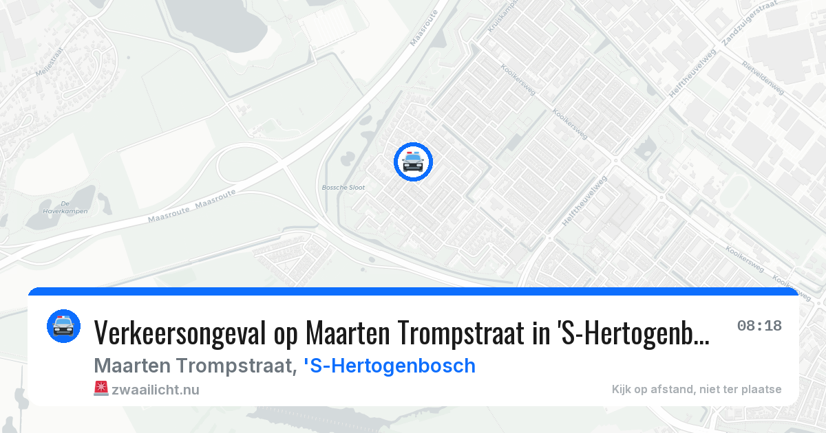 Verkeersongeval op Maarten Trompstraat in 'S-Hertogenbosch — 26 mrt 2026