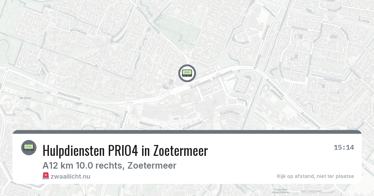 Hulpdiensten PRIO4 in Zoetermeer — 26 feb 2026 | 🚨 Zwaailicht.nu