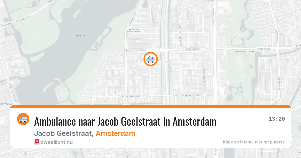Ambulance naar Jacob Geelstraat in Amsterdam — 4 jun 2026