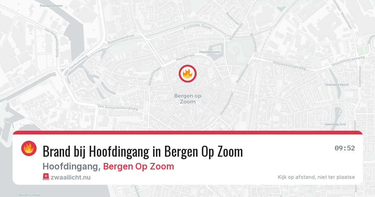 Brand bij Hoofdingang in Bergen Op Zoom — 20 jul 2026