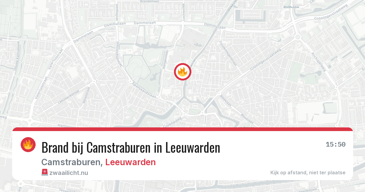 Brand bij Camstraburen in Leeuwarden — 6 apr 2026