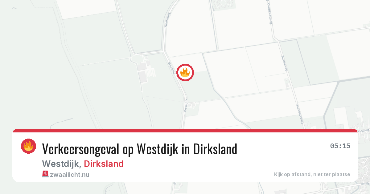 Verkeersongeval op Westdijk in Dirksland — 20 jul 2026