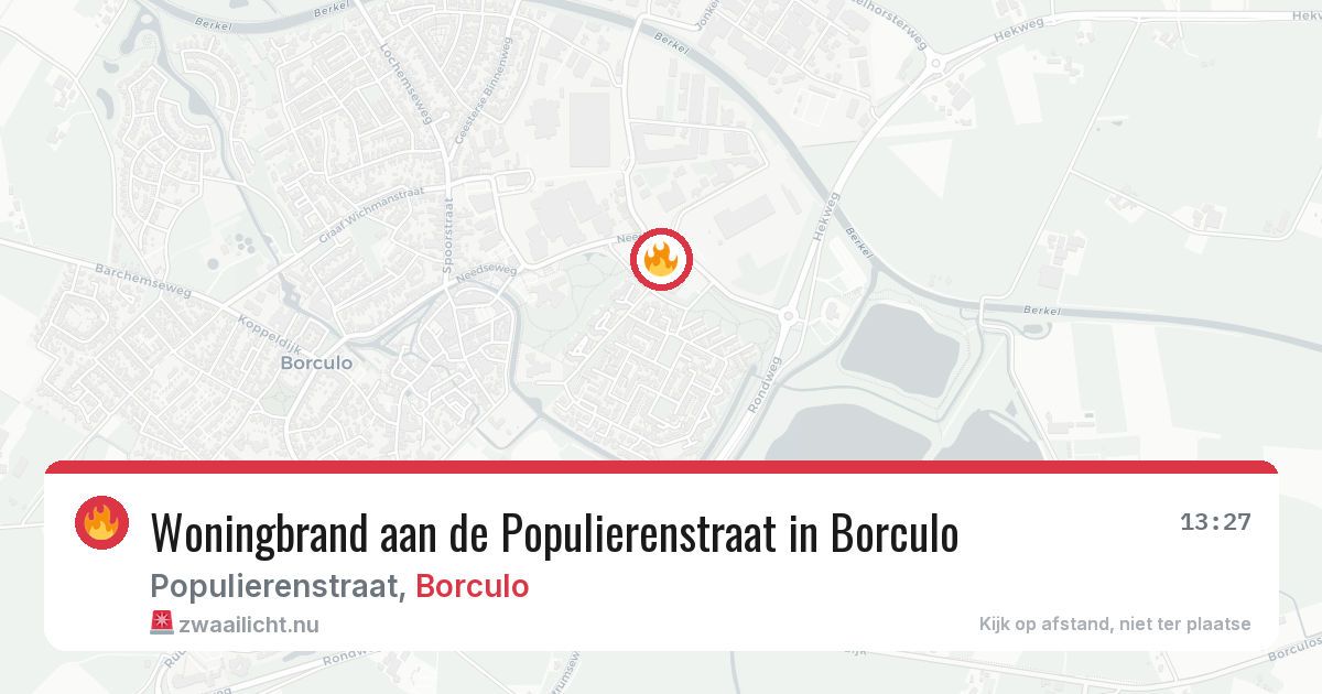 Woningbrand aan de Populierenstraat in Borculo — 15 mei 2026