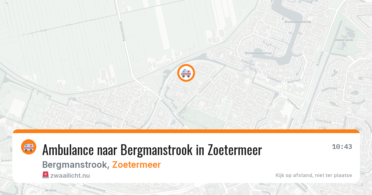 Ambulance naar Bergmanstrook in Zoetermeer — 9 mei 2026
