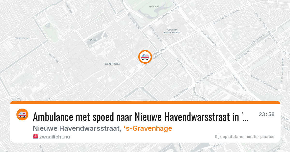 Ambulance met spoed naar Nieuwe Havendwarsstraat in 's-Gravenhage — 24 jul 2026