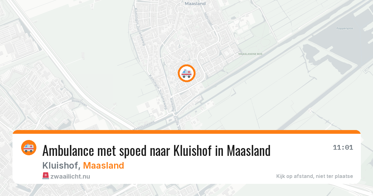 Ambulance met spoed naar Kluishof in Maasland — 26 feb 2026