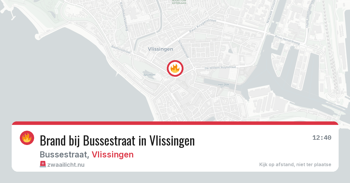 Brand bij Bussestraat in Vlissingen — 15 jul 2026
