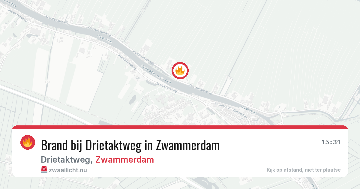 Brand bij Drietaktweg in Zwammerdam — 19 jul 2026