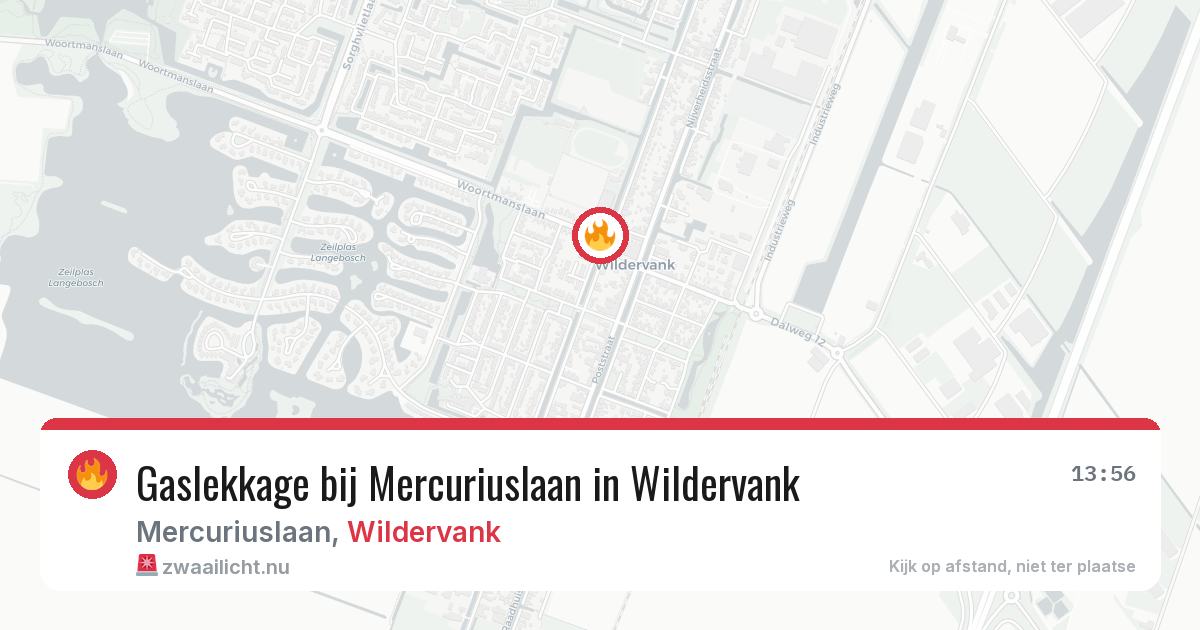 Gaslekkage bij Mercuriuslaan in Wildervank — 1 jun 2026