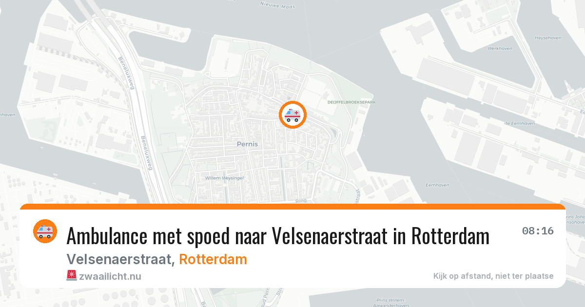 Ambulance met spoed naar Velsenaerstraat in Rotterdam — 19 jul 2026