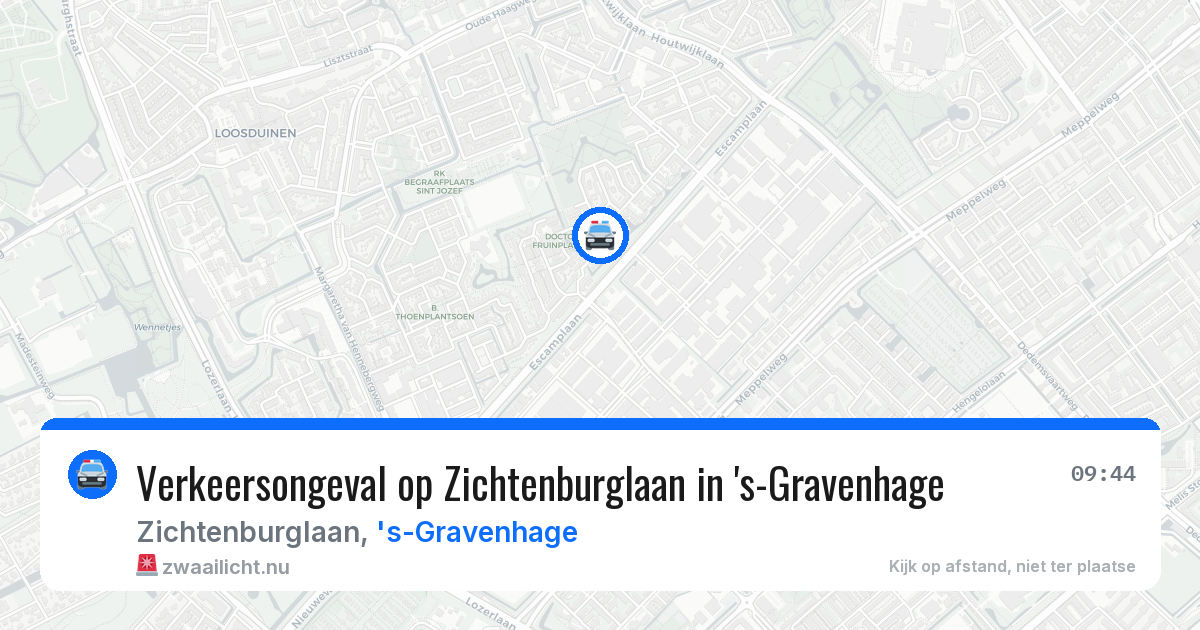 Verkeersongeval op Zichtenburglaan in 's-Gravenhage — 14 jul 2026