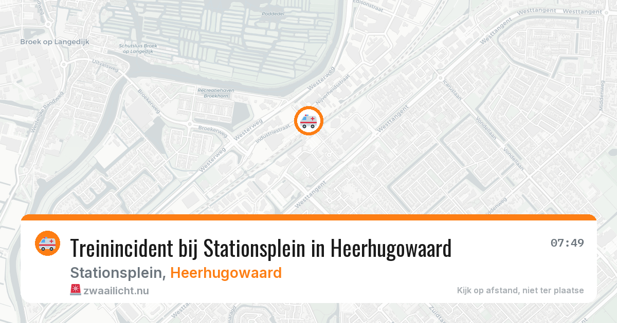 Treinincident bij Stationsplein in Heerhugowaard — 23 apr 2026