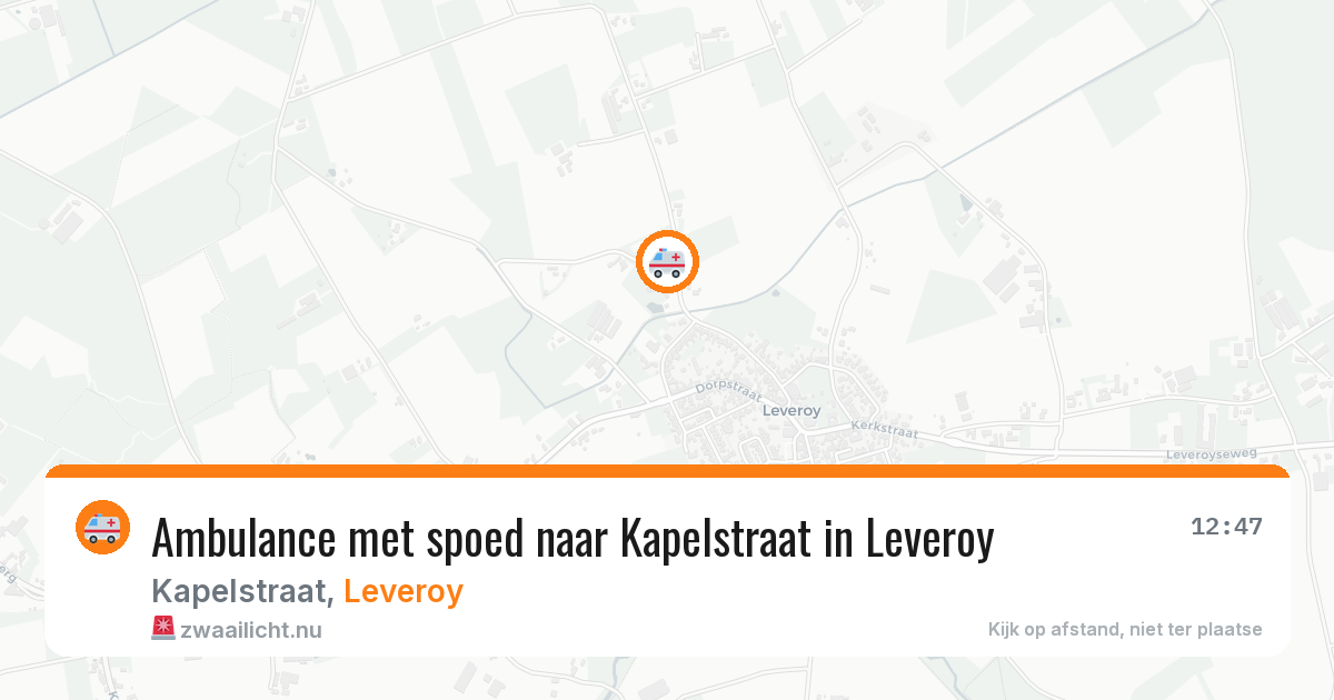 Ambulance met spoed naar Kapelstraat in Leveroy — 20 jun 2026