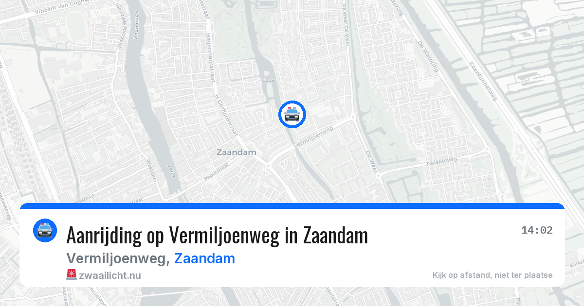 Aanrijding op Vermiljoenweg in Zaandam — 25 jul 2026