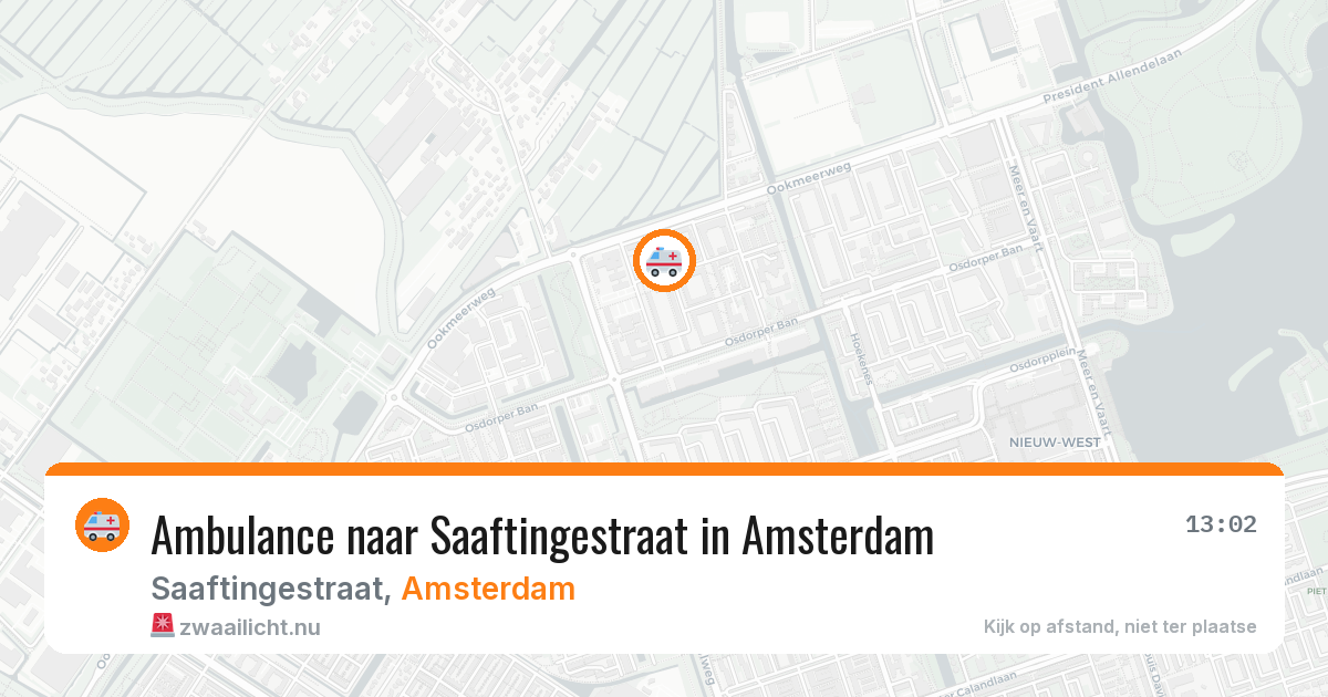 Ambulance naar Saaftingestraat in Amsterdam — 17 jul 2026