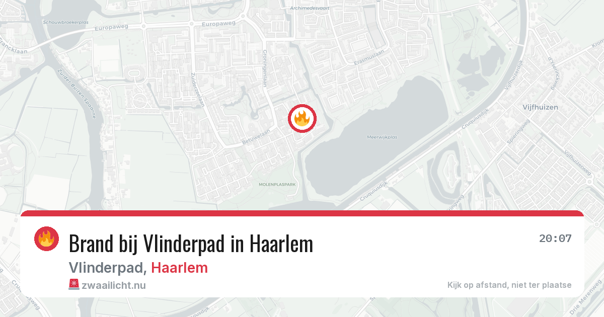 Brand bij Vlinderpad in Haarlem — 13 jul 2026