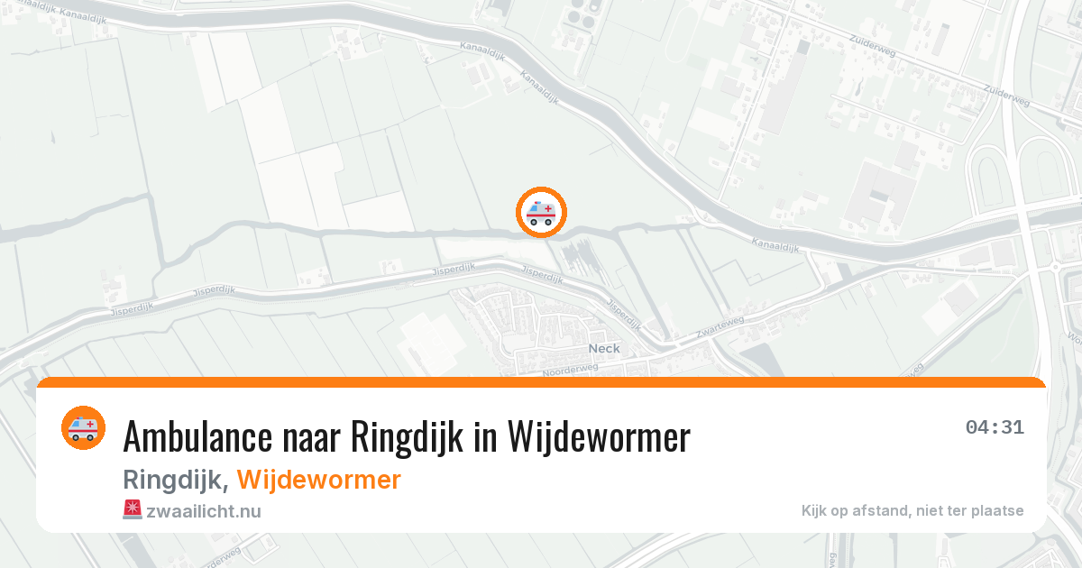 Ambulance naar Ringdijk in Wijdewormer — 12 jul 2026