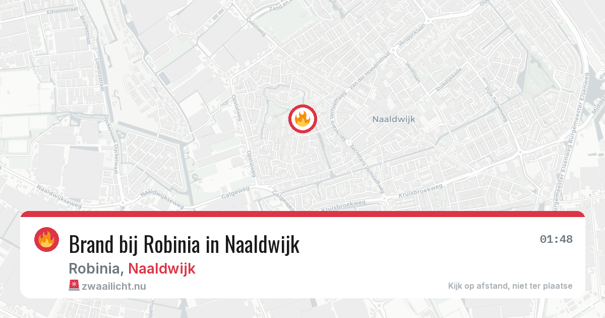 Brand bij Robinia in Naaldwijk — 13 apr 2026