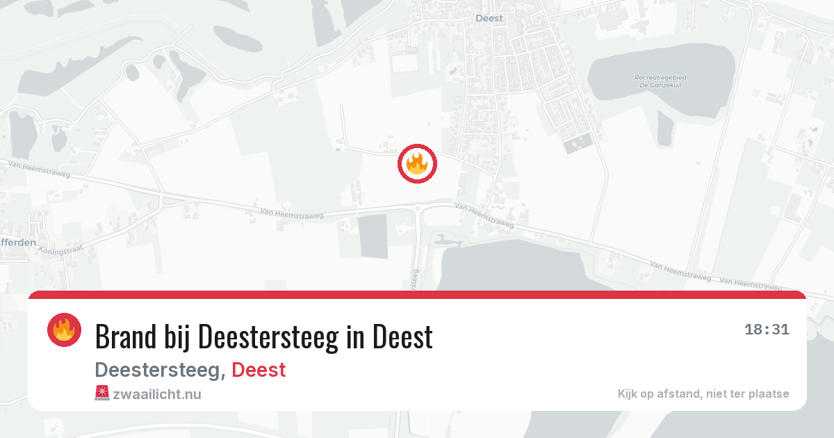 Brand bij Deestersteeg in Deest — 13 jul 2026