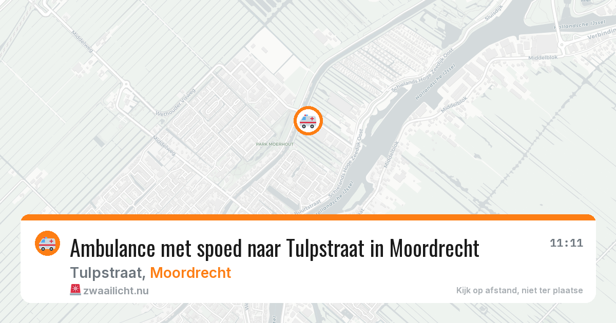 Ambulance met spoed naar Tulpstraat in Moordrecht — 15 mrt 2026