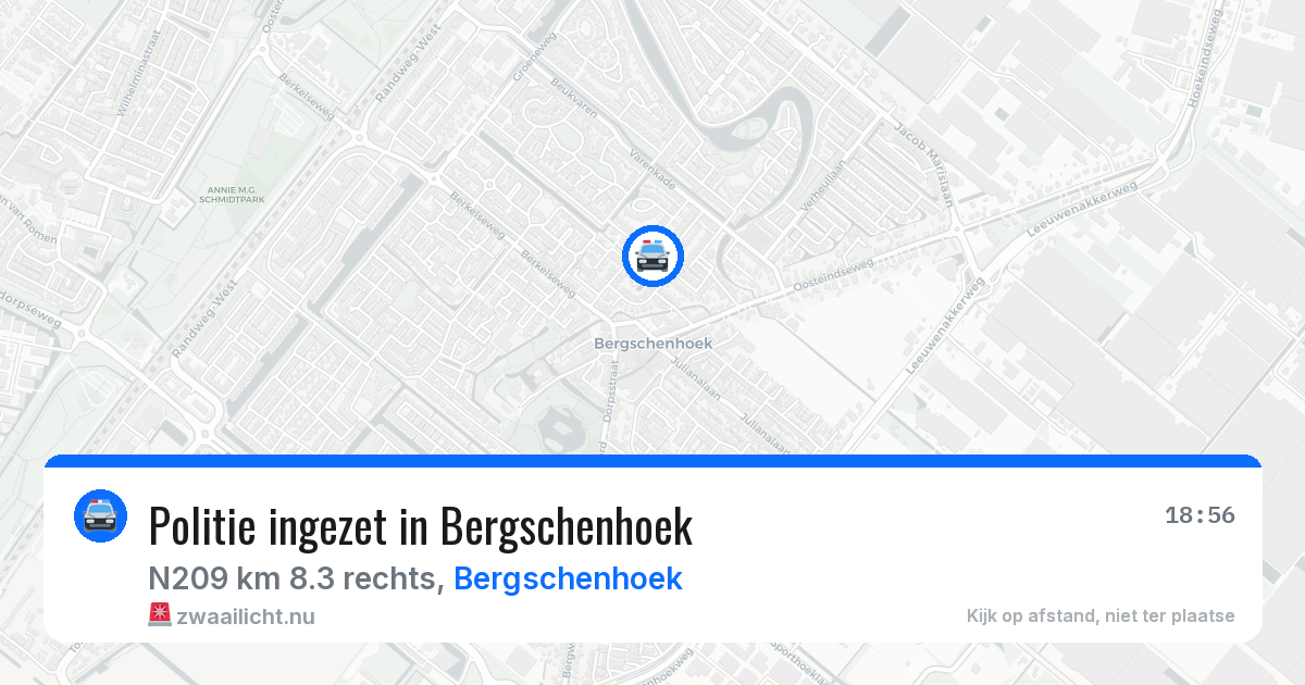 Politie ingezet in Bergschenhoek — 4 jun 2026 | 🚨 Zwaailicht.nu