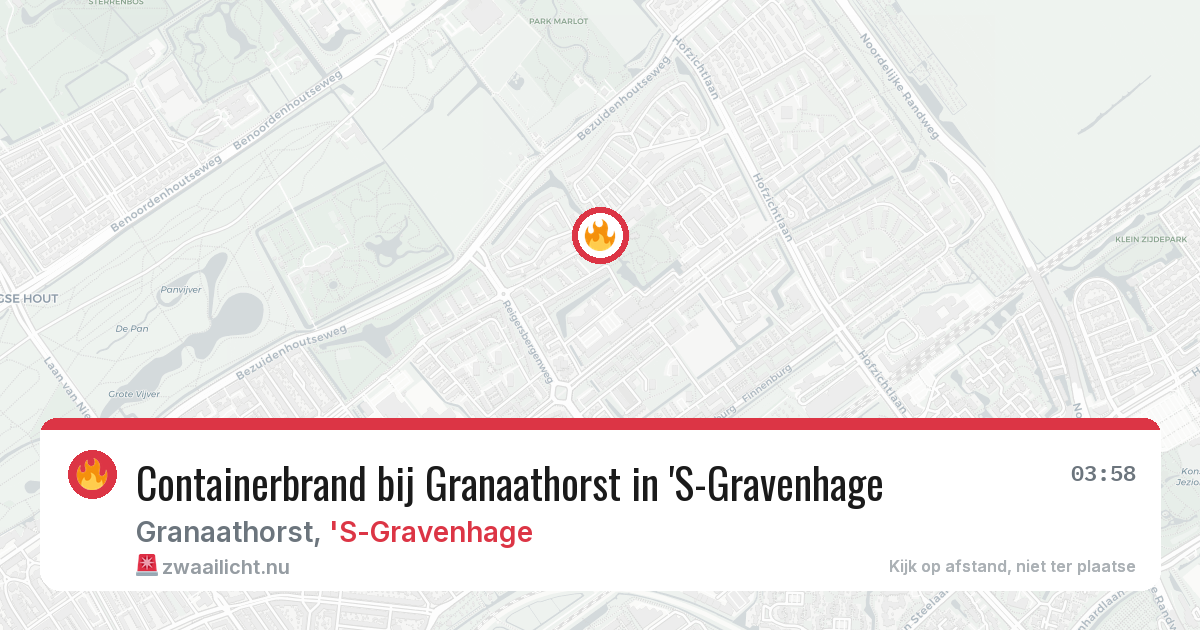 Containerbrand bij Granaathorst in 'S-Gravenhage — 12 jul 2026