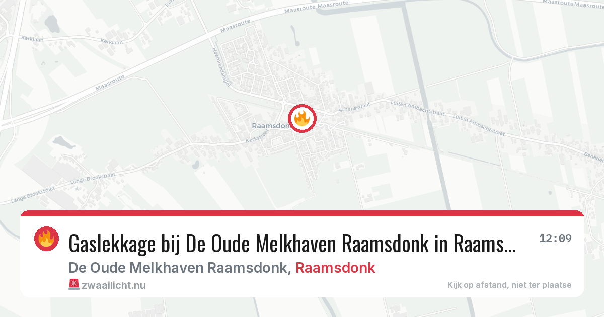 Gaslekkage bij De Oude Melkhaven Raamsdonk in Raamsdonk — 30 mrt 2026