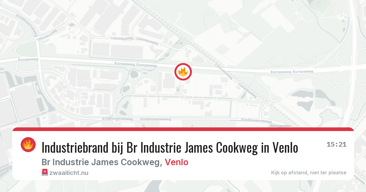 Industriebrand bij Br Industrie James Cookweg in Venlo — 4 feb 2026