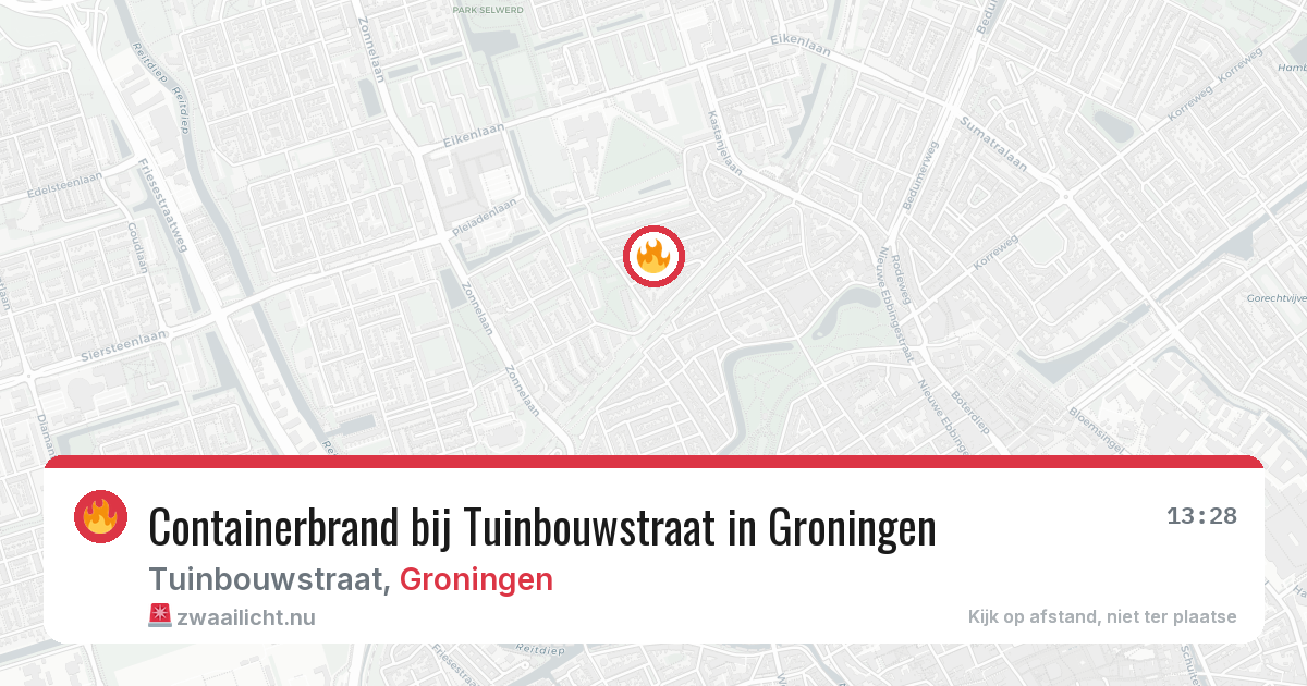 Containerbrand bij Tuinbouwstraat in Groningen — 12 jul 2026