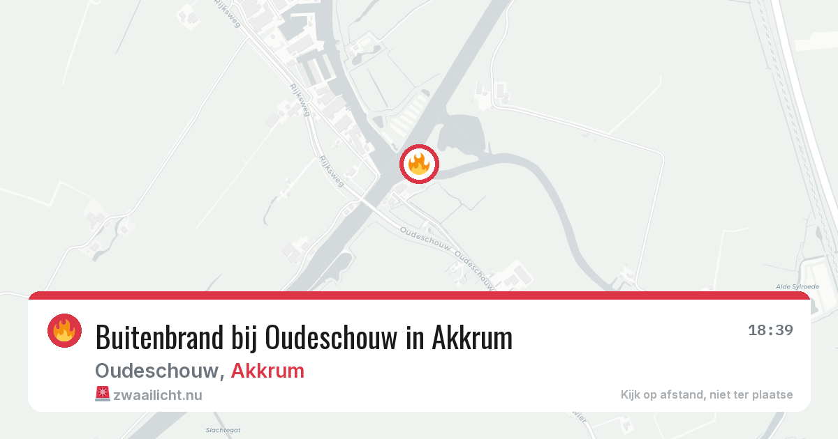 Buitenbrand bij Oudeschouw in Akkrum — 21 jul 2026