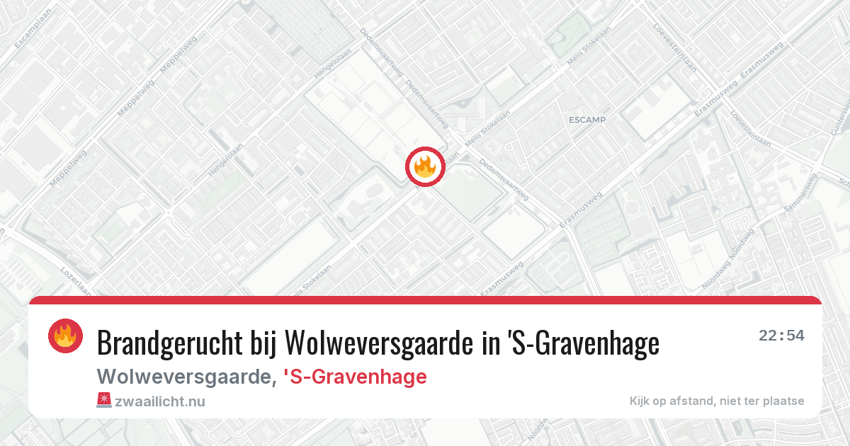 Brandgerucht bij Wolweversgaarde in 'S-Gravenhage — 24 mei 2026