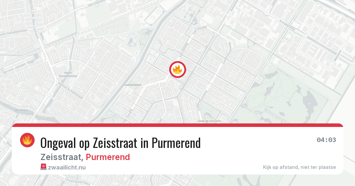 Ongeval op Zeisstraat in Purmerend — 27 apr 2026