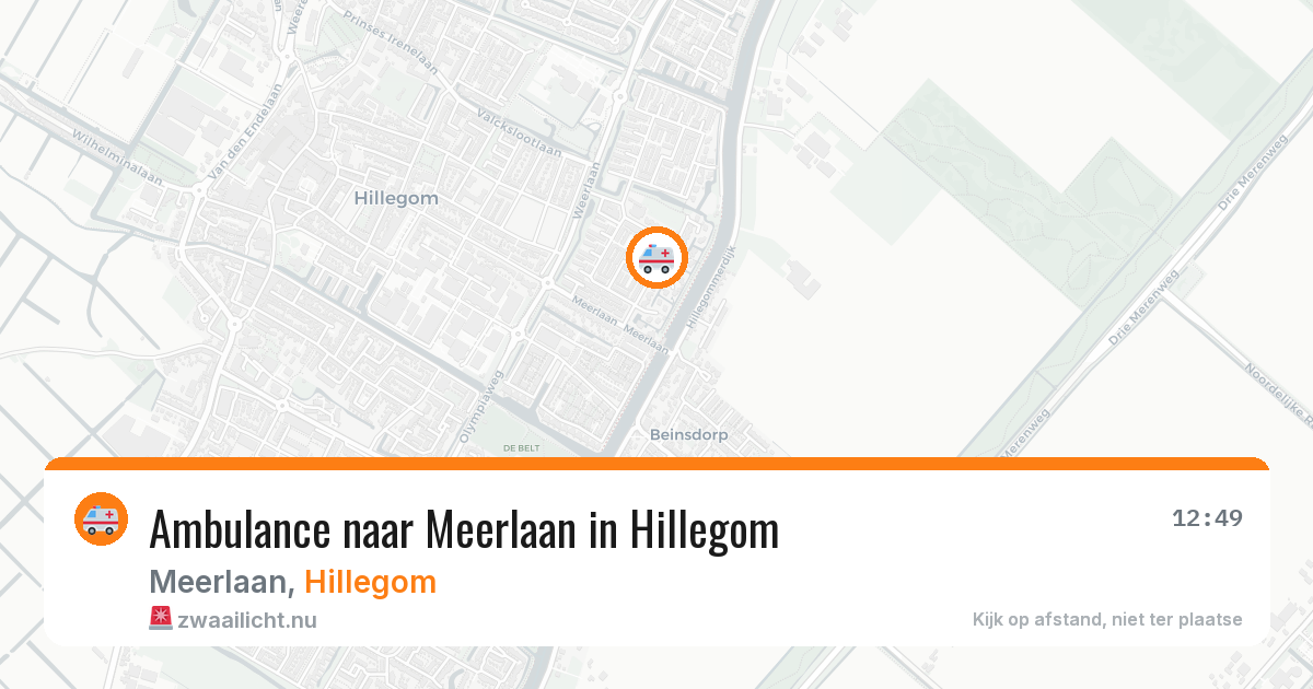 Ambulance naar Meerlaan in Hillegom — 19 jul 2026