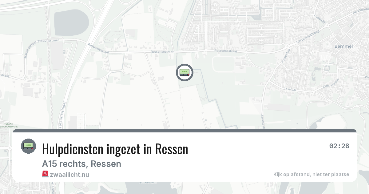Hulpdiensten ingezet in Ressen — 18 apr 2026 | 🚨 Zwaailicht.nu