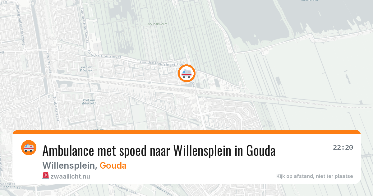 Ambulance met spoed naar Willensplein in Gouda — 24 mei 2026