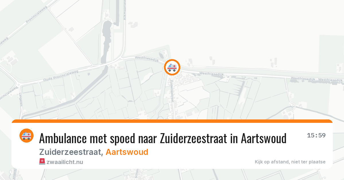 Ambulance met spoed naar Zuiderzeestraat in Aartswoud — 6 mei 2026