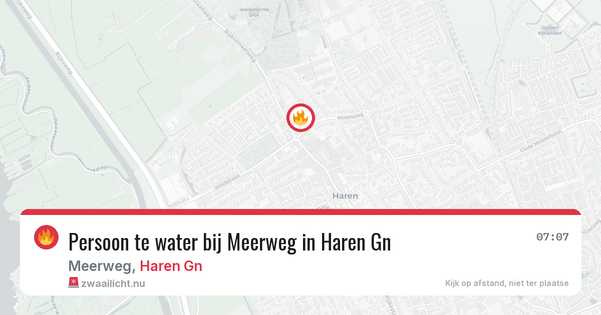 Persoon te water bij Meerweg in Haren Gn — 20 mei 2026