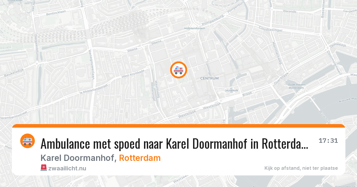 Ambulance met spoed naar Karel Doormanhof in Rotterdam — 25 jul 2026