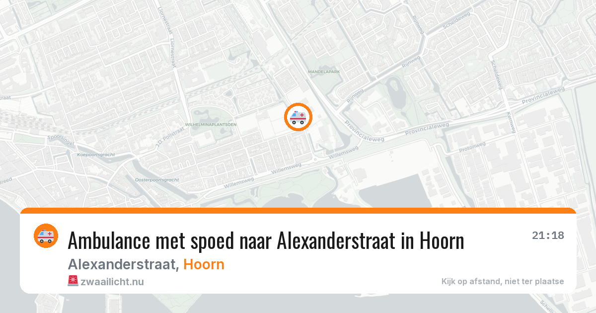 Ambulance met spoed naar Alexanderstraat in Hoorn — 21 jul 2026